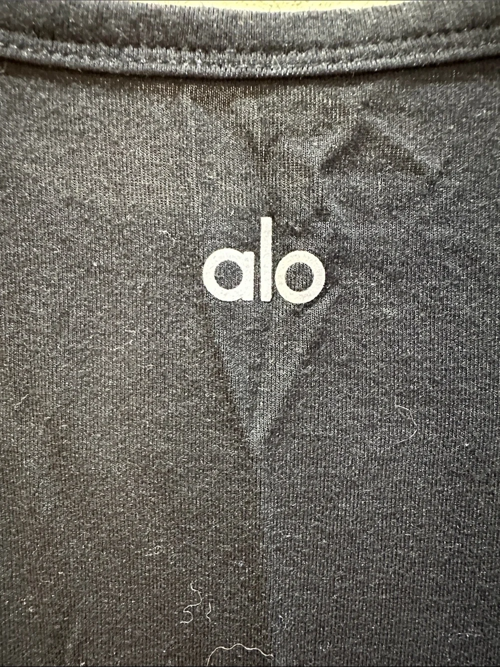 Alo Yoga Black Twist Front Cropped Tank Top